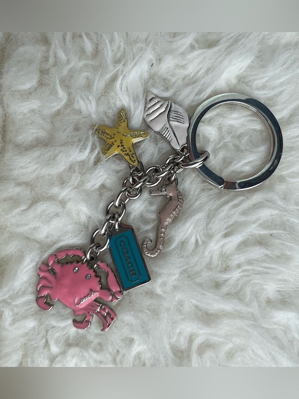 Coach VINTAGE Sea Life Cluster Charm Keychain - Picture 1 of 7